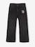 Wide-Leg Jeans with Embroidered Flowers, for Girls BLACK DARK SOLID WITH DESIGN 