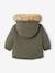 Reversible Parka with Padding in Recycled Polyester, for Babies GREEN MEDIUM SOLID WITH DESIG 