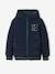 College Style Padded Jacket with Badge & Lined in Polar Fleece for Boys BLUE BRIGHT SOLID WITH DESIGN 