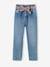 Paperbag Jeans + Floral Belt, for Girls BLUE DARK SOLID+BLUE DARK WASCHED+denim grey 