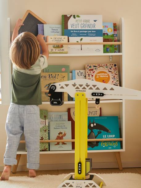 Book Display Stand, Confetti Wood/White 