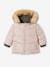 Reversible Parka with Padding in Recycled Polyester, for Babies GREEN MEDIUM SOLID WITH DESIG 