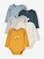 Pack of 5 Long Sleeve Bodysuits with Cutaway Shoulders for Babies YELLOW DARK 2 COLOR/MULTICOL 