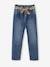 Paperbag Jeans + Floral Belt, for Girls BLUE DARK SOLID+BLUE DARK WASCHED+denim grey 