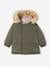 Reversible Parka with Padding in Recycled Polyester, for Babies GREEN MEDIUM SOLID WITH DESIG 