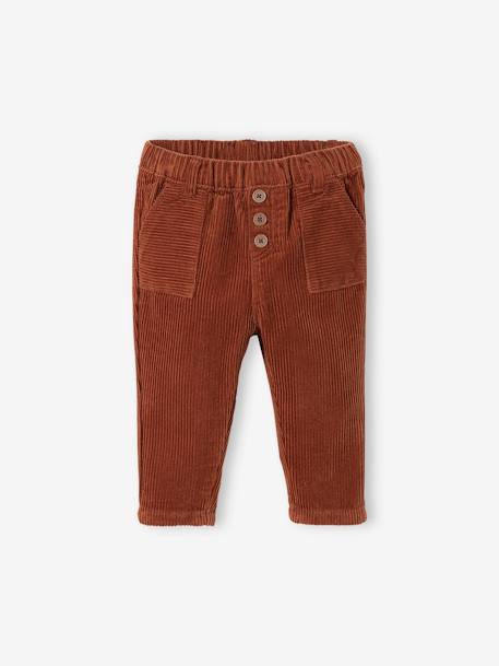 Corduroy Trousers for Babies BROWN MEDIUM SOLID 