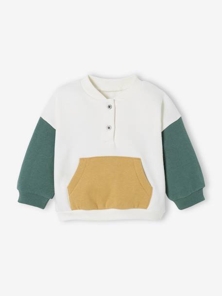 Fleece Sweatshirt + Corduroy Trousers Combo for Babies vanilla+WHITE LIGHT SOLID WITH DESIGN 