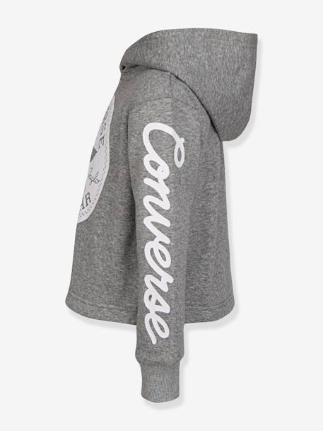 Chuck Patch Cropped Hoodie by CONVERSE grey+rose 