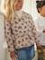 Reversible Quilted Jacket for Girls BEIGE LIGHT ALL OVER PRINTED 