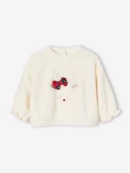 Baby-Jumpers, Cardigans & Sweaters-Sweaters-Faux Fur Reindeer Sweatshirt for Babies