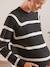 Jumper in Shimmery Knit, Maternity & Nursing Special BLACK DARK STRIPED+GREEN DARK SOLID 