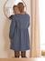 Denim Dress with Peter Pan Collar, Maternity & Nursing Special BLUE DARK STRIPED 