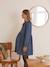 Denim Dress with Peter Pan Collar, Maternity & Nursing Special BLUE DARK STRIPED 