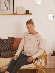 Maternity-Nursing Clothes-Jumper with Cable-Knit Sleeves, Maternity & Nursing