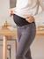 Slim Leg Jeans for Maternity, Inside Leg 69 cm GREY DARK SOLID 