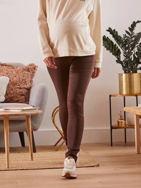 Maternity Stretch Fabric Super Skinny Trousers - Inside Leg 32' Black+BROWN DARK SOLID 