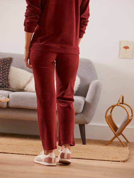 Corduroy Trousers for Pregnancy RED LIGHT SOLID 