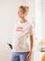 T-Shirt with Message, Maternity & Nursing WHITE LIGHT SOLID WITH DESIGN 