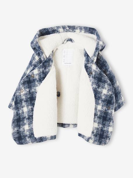 Chequered Wrapover Coat for Babies BLUE MEDIUM CHECKS 