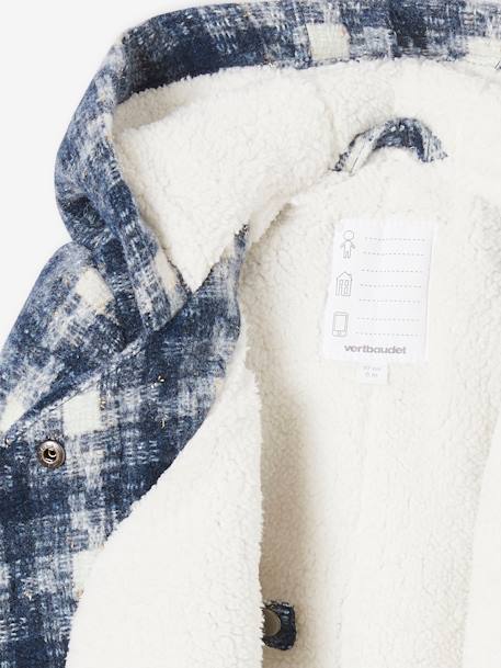 Chequered Wrapover Coat for Babies BLUE MEDIUM CHECKS 