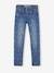 Straight Leg Jeans with Distressed Details for Girls BLUE MEDIUM WASCHED+Grey Denim 