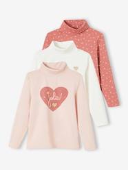 -Pack of 3 High Neck Tops, for Girls