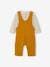 Fleece Top & Dungarees Ensemble, for Babies BROWN MEDIUM SOLID+marl grey 