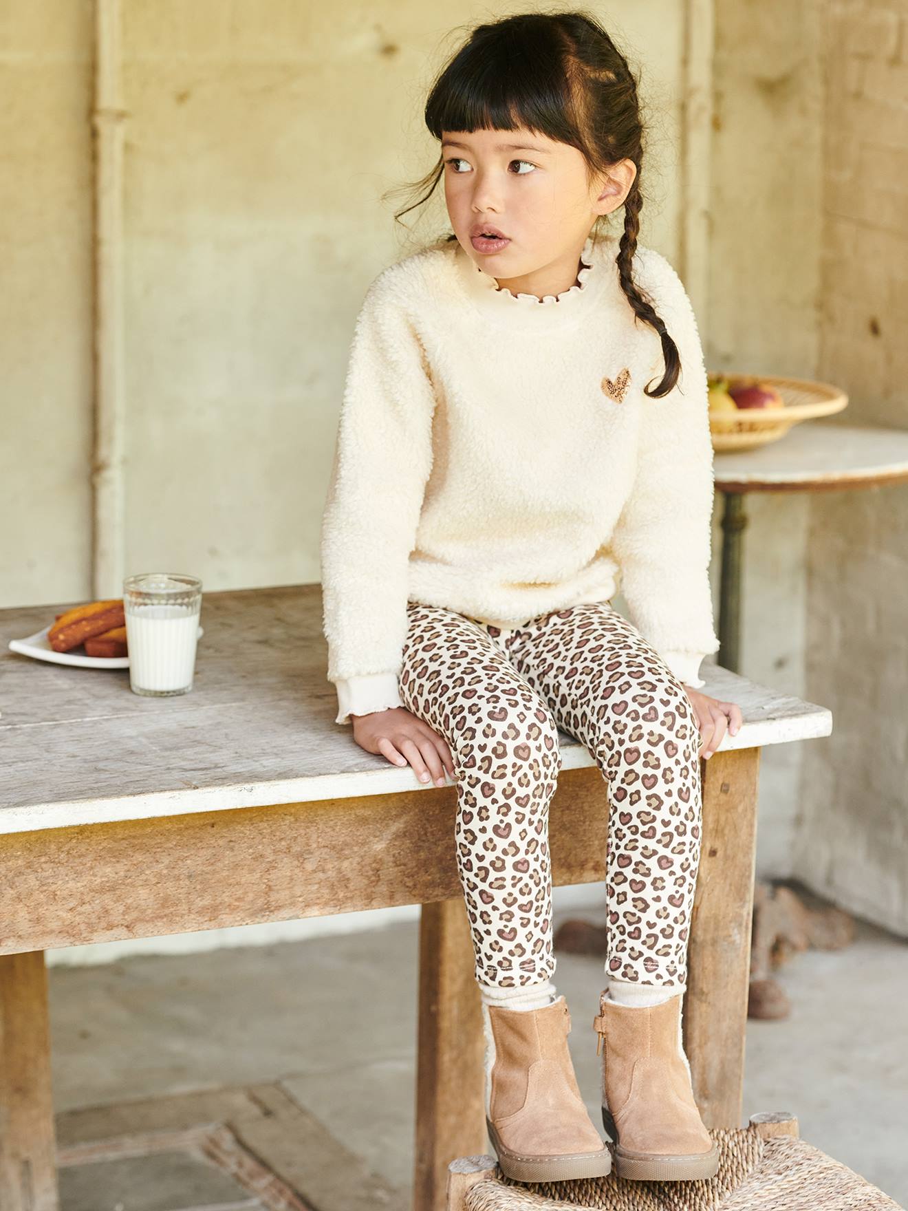 Fleece lined hot sale leggings girls