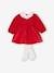 Velour Dress & Matching Tights for Babies red 