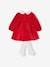 Velour Dress & Matching Tights for Babies red 