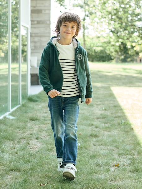 Sailor-Type Jumper with Motif on the Chest for Boys BLUE DARK STRIPED+WHITE LIGHT STRIPED 