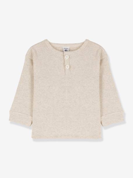 Long Sleeve Top in Organic Cotton, for Babies, by Petit Bateau grey 