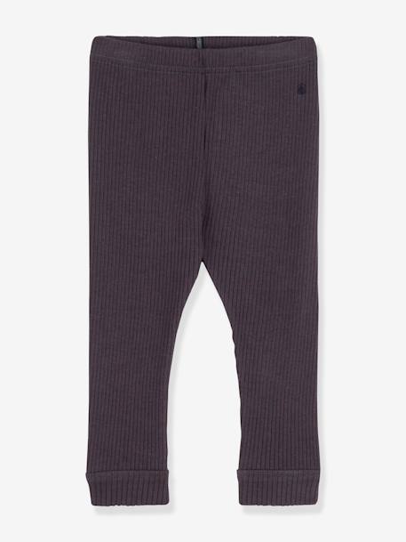 Rib Knit Leggings in Organic Cotton, by PETIT BATEAU grey 