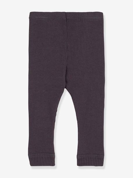 Rib Knit Leggings in Organic Cotton, by PETIT BATEAU grey 