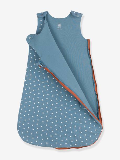 Sleeveless Baby Sleep Bag in Organic Cotton, by Petit Bateau blue 