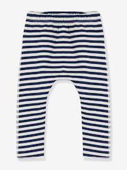 Baby-Trousers & Jeans-Striped Double Knit Trousers for Babies - PETIT BATEAU