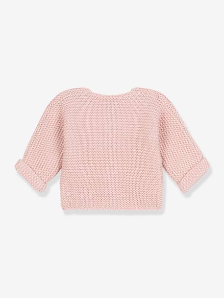 Purl Stitch Cardigan for Babies in Organic Cotton by Petit Bateau rose 