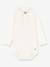 Long Sleeve Organic Cotton Bodysuit with Polo Shirt Collar, by Petit Bateau ecru 