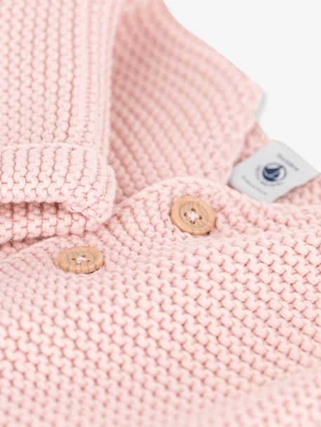 Purl Stitch Cardigan for Babies in Organic Cotton by Petit Bateau rose 