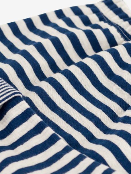 Striped Double Knit Trousers for Babies - PETIT BATEAU blue 