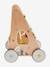 Wooden Walker with Brakes - Wood FSC® Certified rose+WHITE MEDIUM SOLID WITH DESIGN+wood 