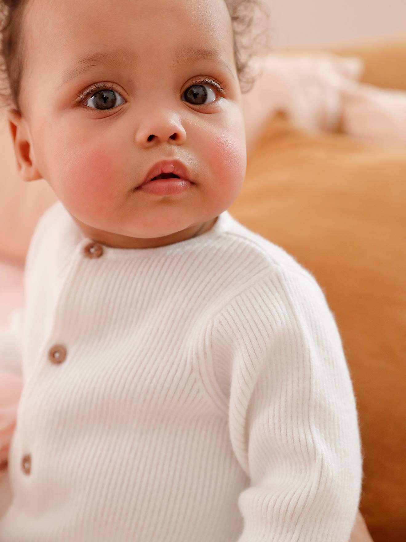 Unisex Combo: Jersey Knit Top & Trousers for Babies - white light