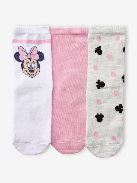 Pack of 3 Pairs of Minnie Mouse Socks by Disney® PINK MEDIUM SOLID 