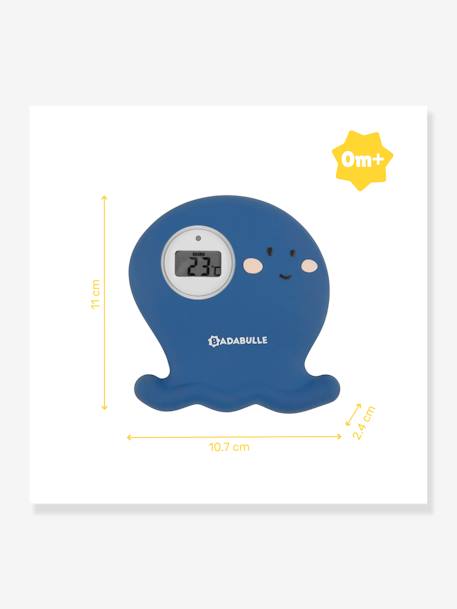 Octopus Bath & Room Thermometer, by BADABULLE BLUE MEDIUM SOLID 