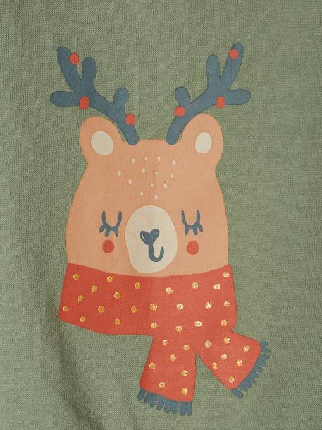 Christmas Sweatshirt for Babies sage green 