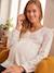 Blouse in Macramé Lace, Maternity & Nursing Special BEIGE LIGHT SOLID 