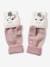 Knitted Unicorn Mittens/Gloves for Girls PINK LIGHT SOLID WITH DESIGN 