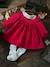 Velour Dress & Matching Tights for Babies red 