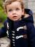 Hooded Duffle Coat for Babies Dark Blue+Grey Stripes 