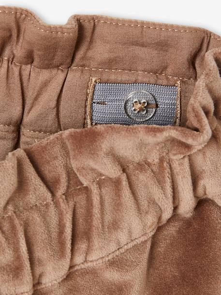 Velour Shorts for Girls mocha 